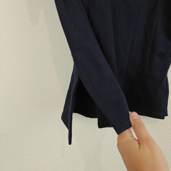 M.M. Lafleur The Krader Crew neck Top Textured Ponte In Navy Blue Size Medium - Picture 8 of 14